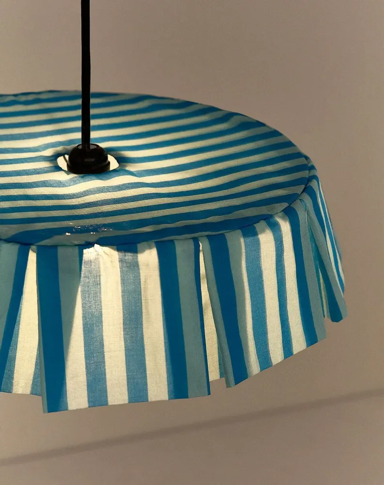 Tissus - Abat-jour pour suspension en voile de coton diam. 40 cm - Vibes - NOBODINOZ