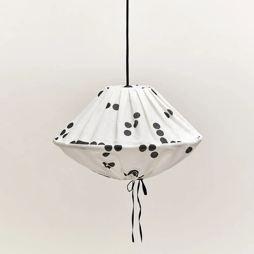 Tissus - Abat-jour pour suspension en lin français diam. 50cm Yumi - NOBODINOZ