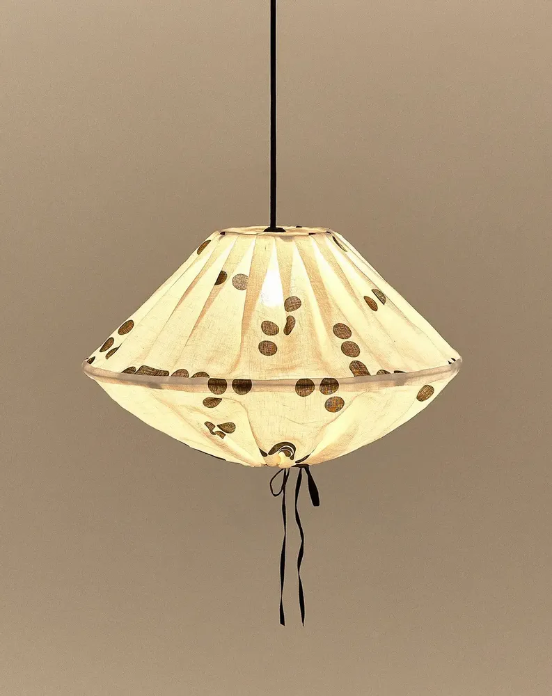 Tissus - Abat-jour pour suspension en lin français diam. 50cm Yumi - NOBODINOZ