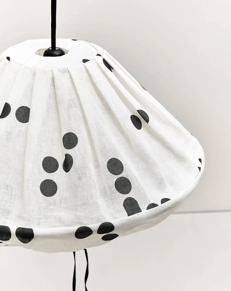 Tissus - Abat-jour pour suspension en lin français diam. 50cm Yumi - NOBODINOZ