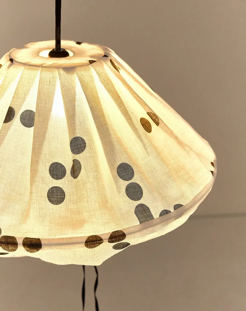 Tissus - Abat-jour pour suspension en lin français diam. 50cm Yumi - NOBODINOZ