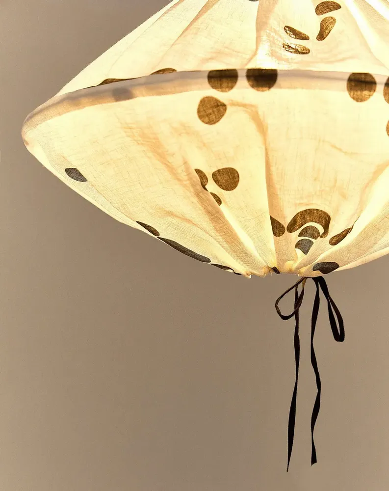 Tissus - Abat-jour pour suspension en lin français diam. 50cm Yumi - NOBODINOZ