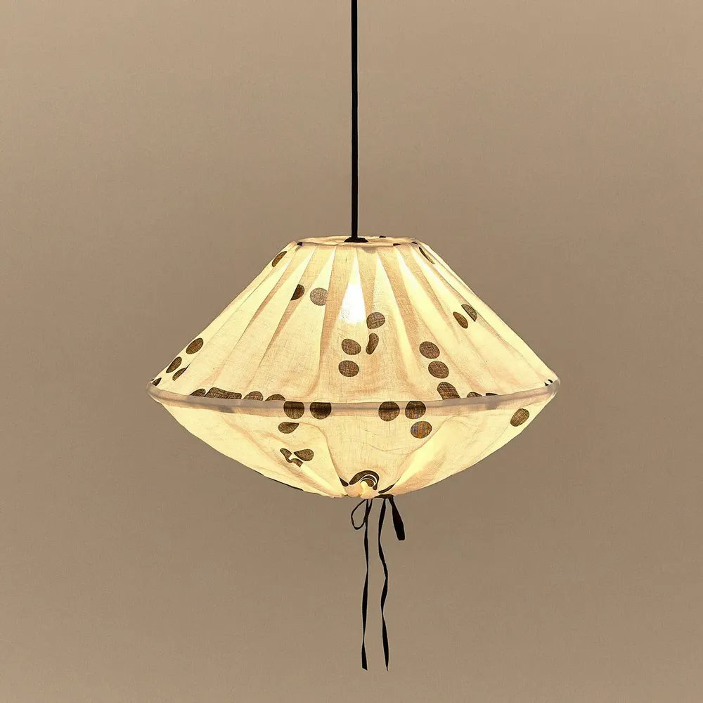 Tissus - Abat-jour pour suspension en lin français diam. 50cm Yumi - NOBODINOZ