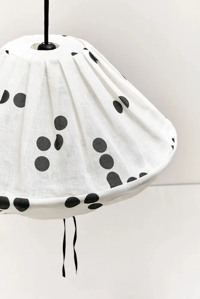 Tissus - Abat-jour pour suspension en lin français diam. 50cm Yumi - NOBODINOZ