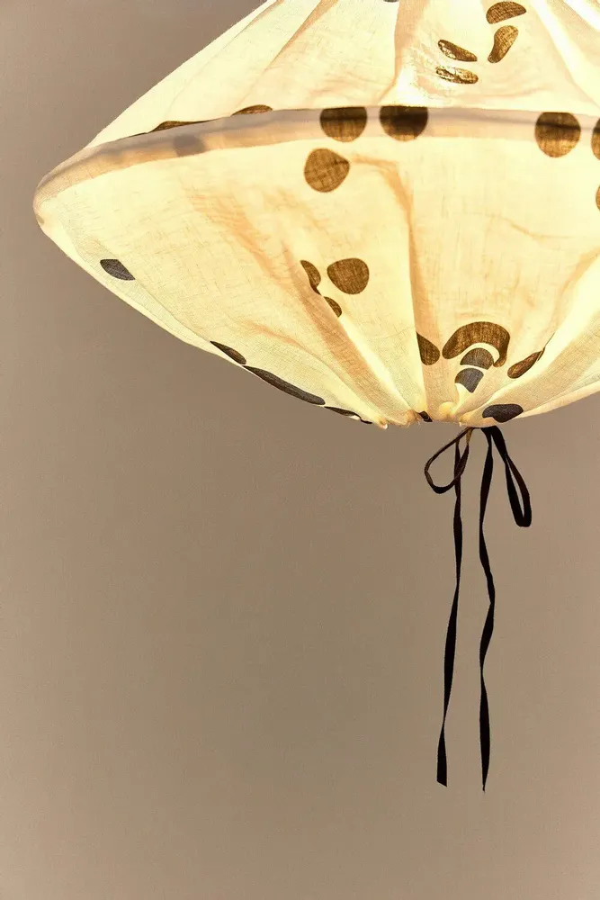 Tissus - Abat-jour pour suspension en lin français diam. 50cm Yumi - NOBODINOZ