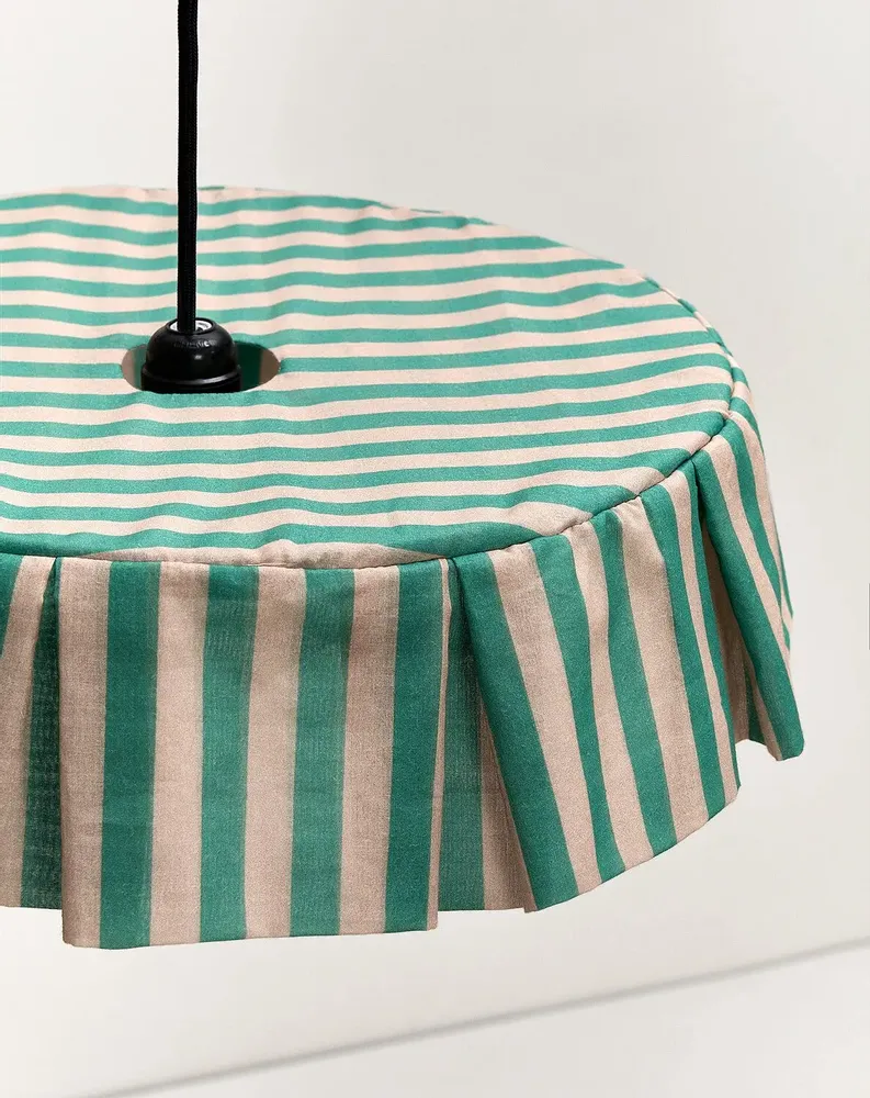 Tissus - Abat-jour pour suspension en voile de coton diam. 40 cm - Vibes - NOBODINOZ