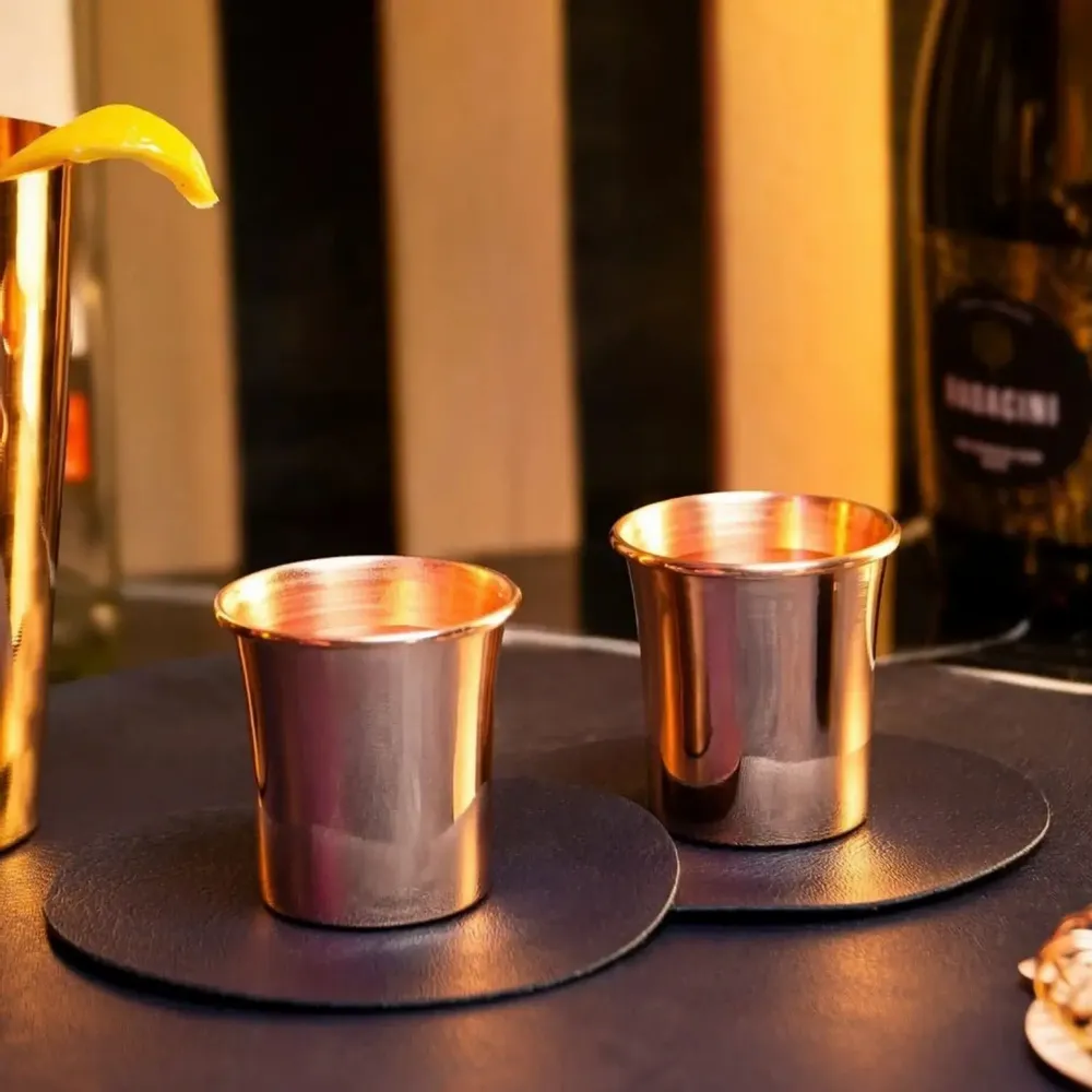 Café et thé - Set à Cocktails Artisanal en Cuivre Massif – Shaker, Doseurs, Passoire - BELS & PEARL