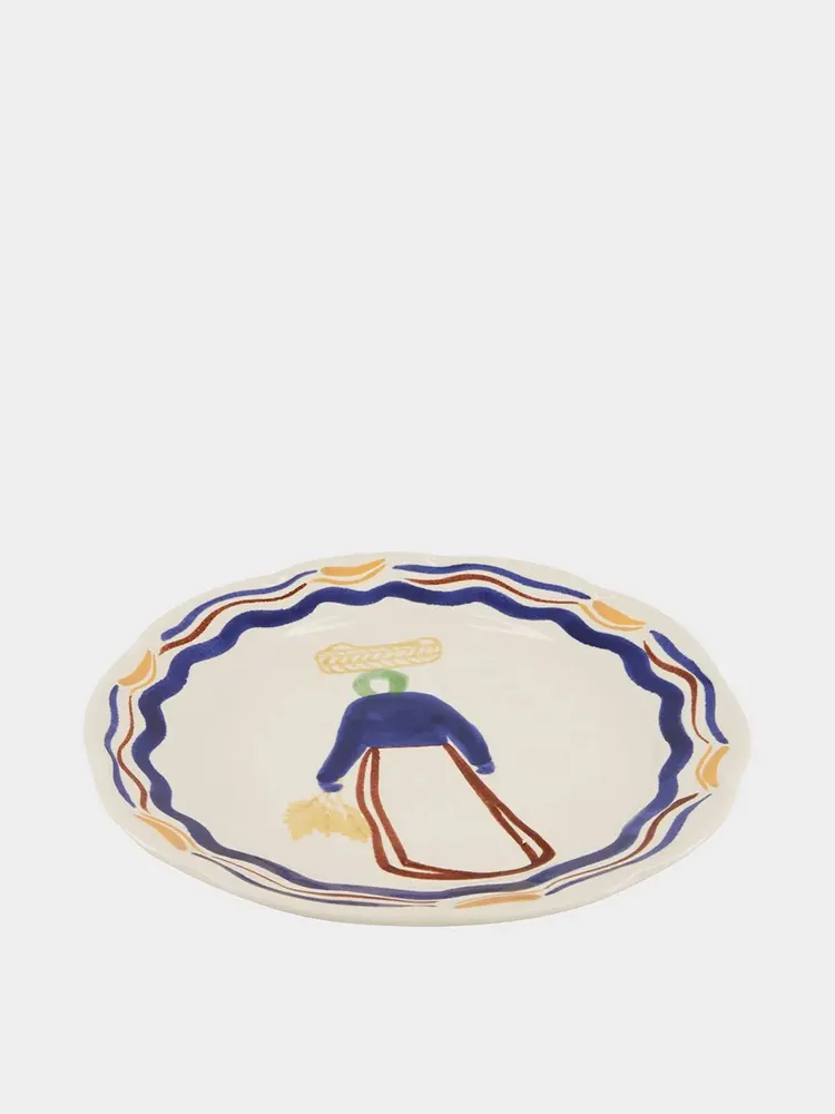 Everyday plates - Hand-Painted Comporta The Harvester Stoneware Dinner Plate - HOUSE OF CAPRICORN
