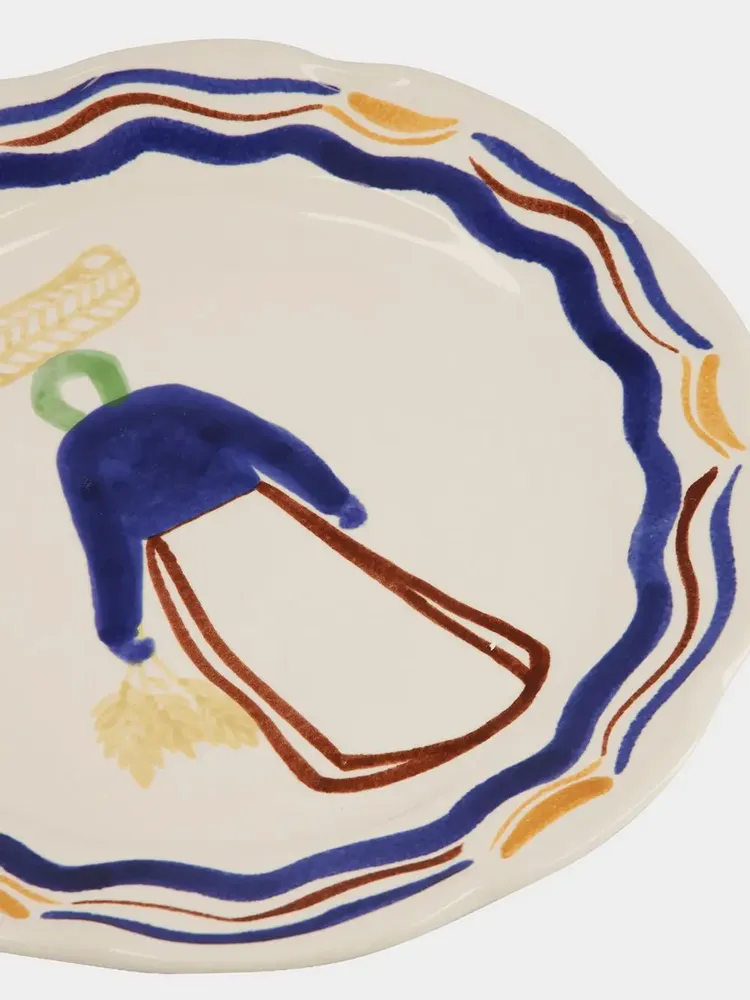 Everyday plates - Hand-Painted Comporta The Harvester Stoneware Dinner Plate - HOUSE OF CAPRICORN