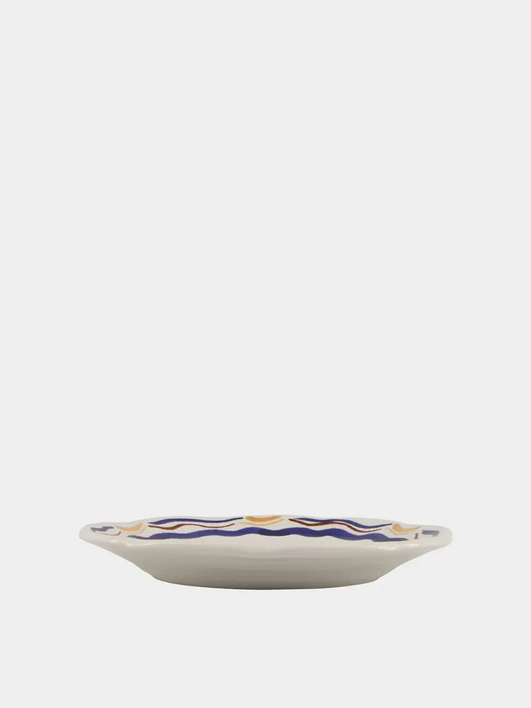 Everyday plates - HAND-PAINTED COMPORTA THE HARVESTER STONEWARE DESSERT PLATE - HOUSE OF CAPRICORN