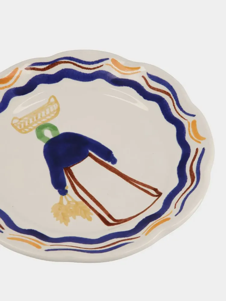 Everyday plates - HAND-PAINTED COMPORTA THE HARVESTER STONEWARE DESSERT PLATE - HOUSE OF CAPRICORN
