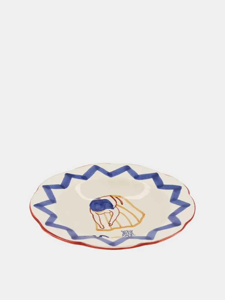 Everyday plates - HAND-PAINTED COMPORTA THE WATER CARRIER STONEWARE  SOUP PLATE - HOUSE OF CAPRICORN