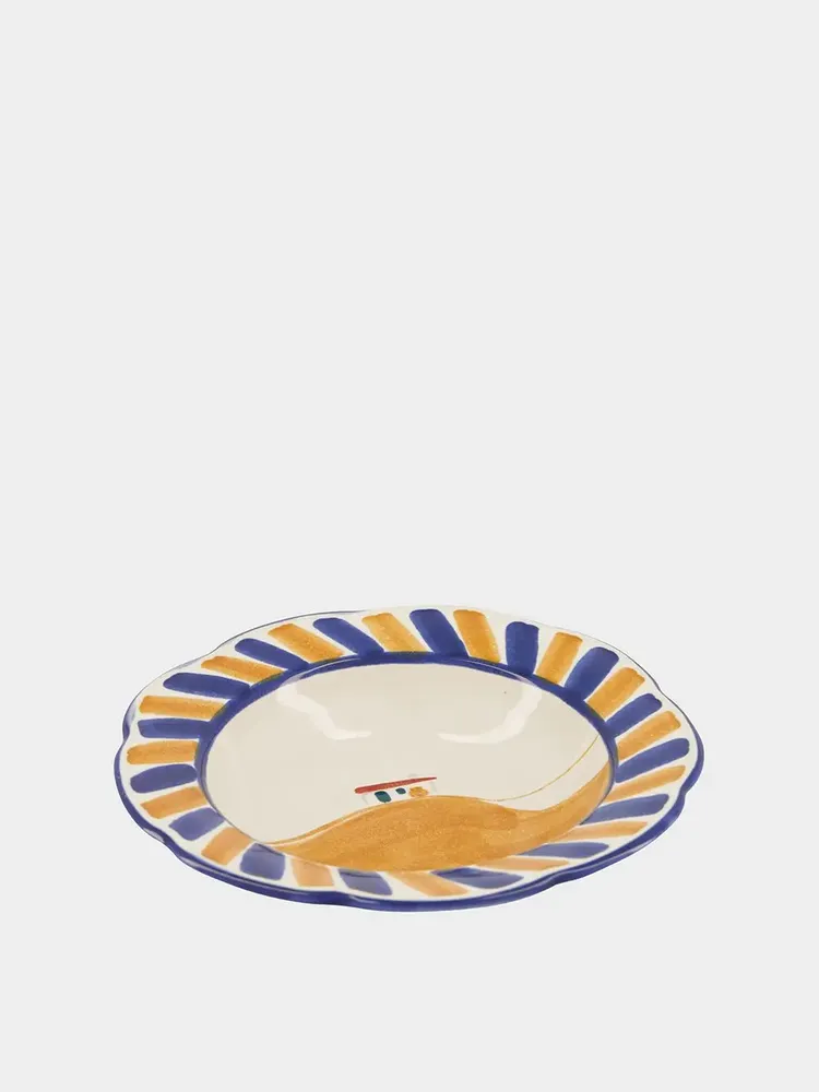 Everyday plates - HAND-PAINTED COMPORTA HOUSE STONEWARE SOUP PLATE - HOUSE OF CAPRICORN