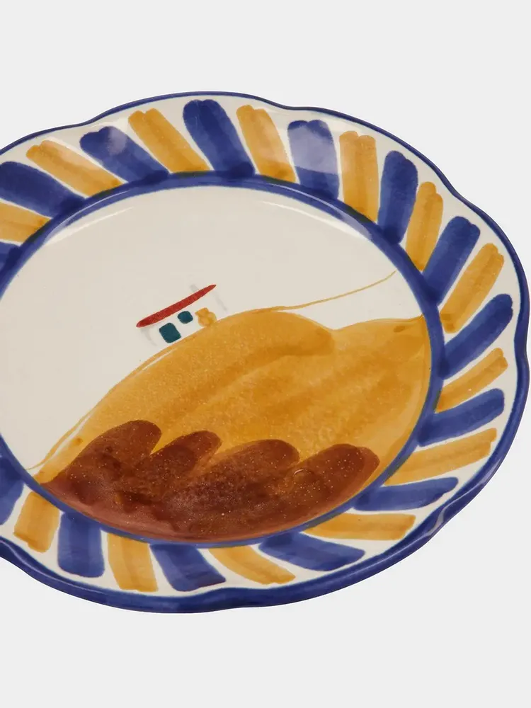Everyday plates - HAND-PAINTED COMPORTA HOUSE STONEWARE DESSERT PLATE - HOUSE OF CAPRICORN