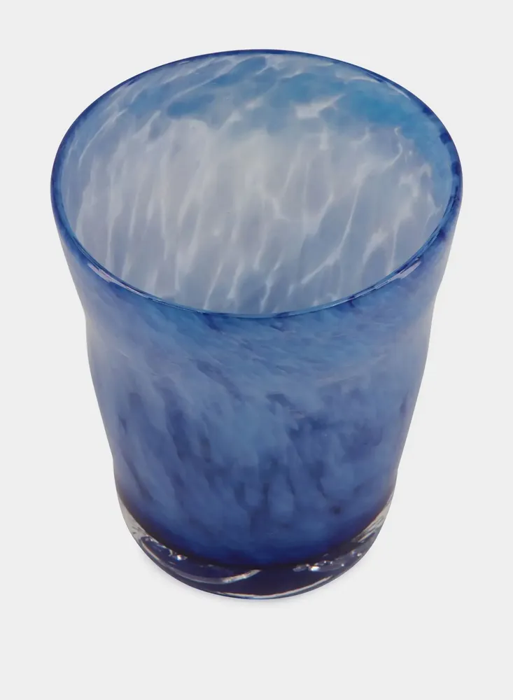 Glass - HANDBLOWN AVIS  BLUE GLASS TUMBLER - HOUSE OF CAPRICORN
