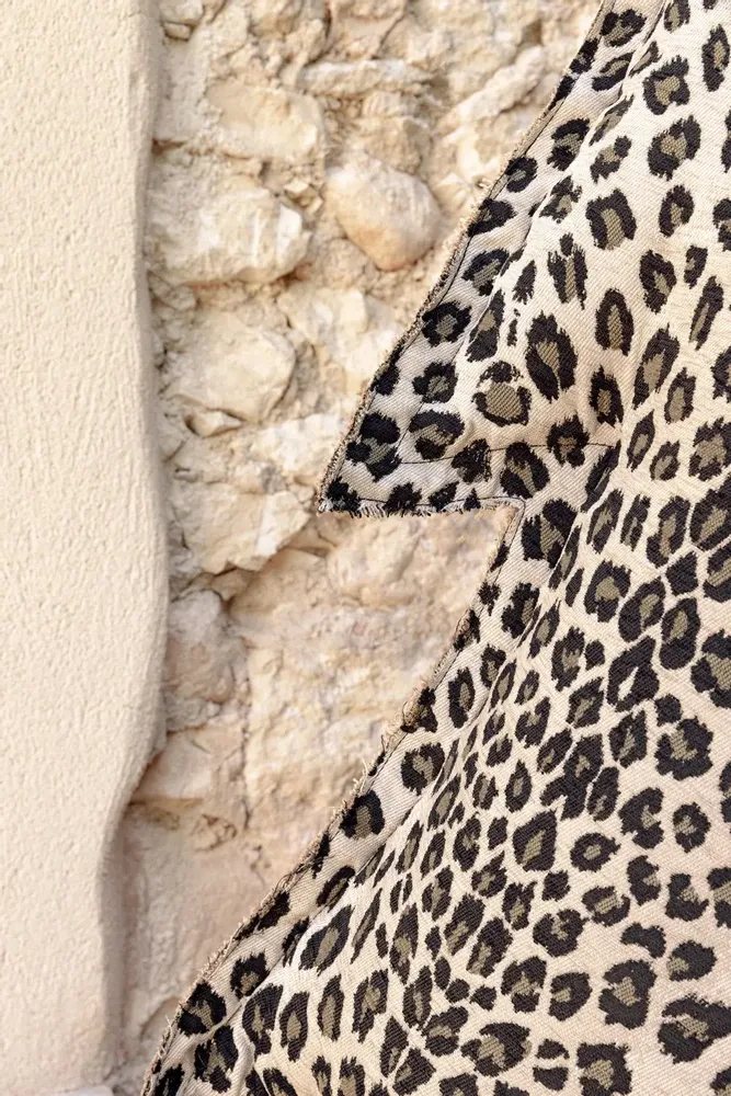 Coussins textile - Sapin lumineux LEOPARD - ROSE VELOURS