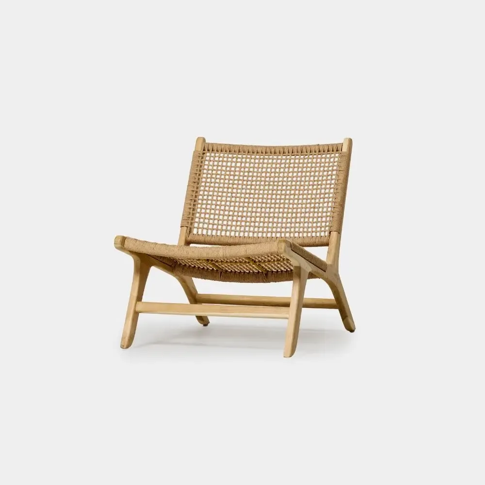 Fauteuils - Fauteuil Relax Loom en teck massif et corde - DESIGN TRIP