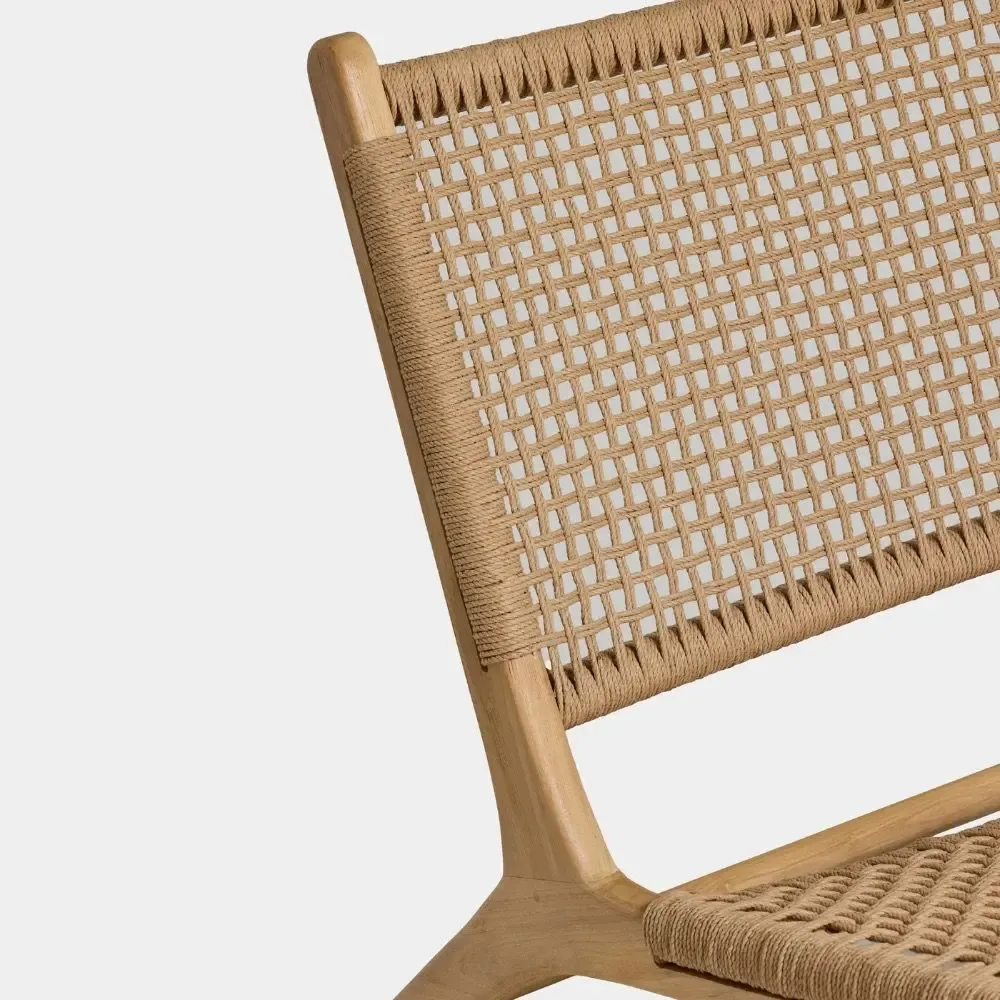 Fauteuils - Fauteuil Relax Loom en teck massif et corde - DESIGN TRIP