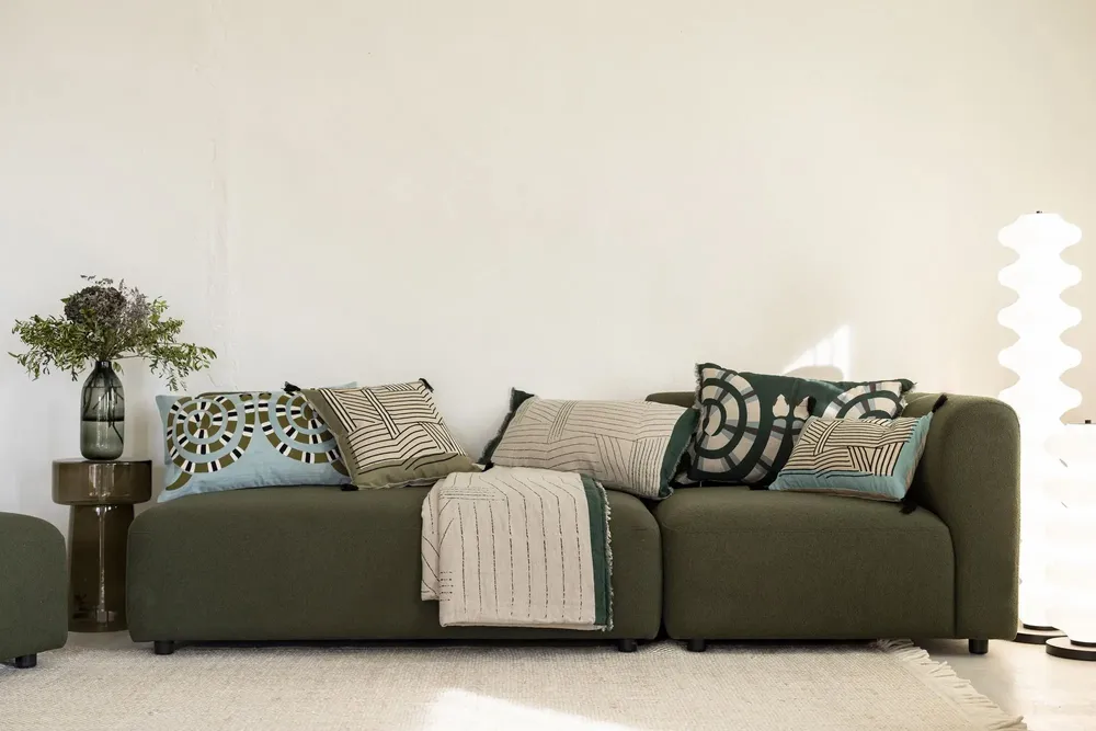 Cushions - Embroidered cushion Kori Ciel 30 X 50 - MAISON VIVARAISE - SDE VIVARAISE WINKLER