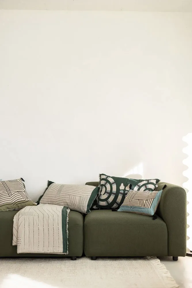 Cushions - Embroidered cushion Kori Ciel 30 X 50 - MAISON VIVARAISE - SDE VIVARAISE WINKLER