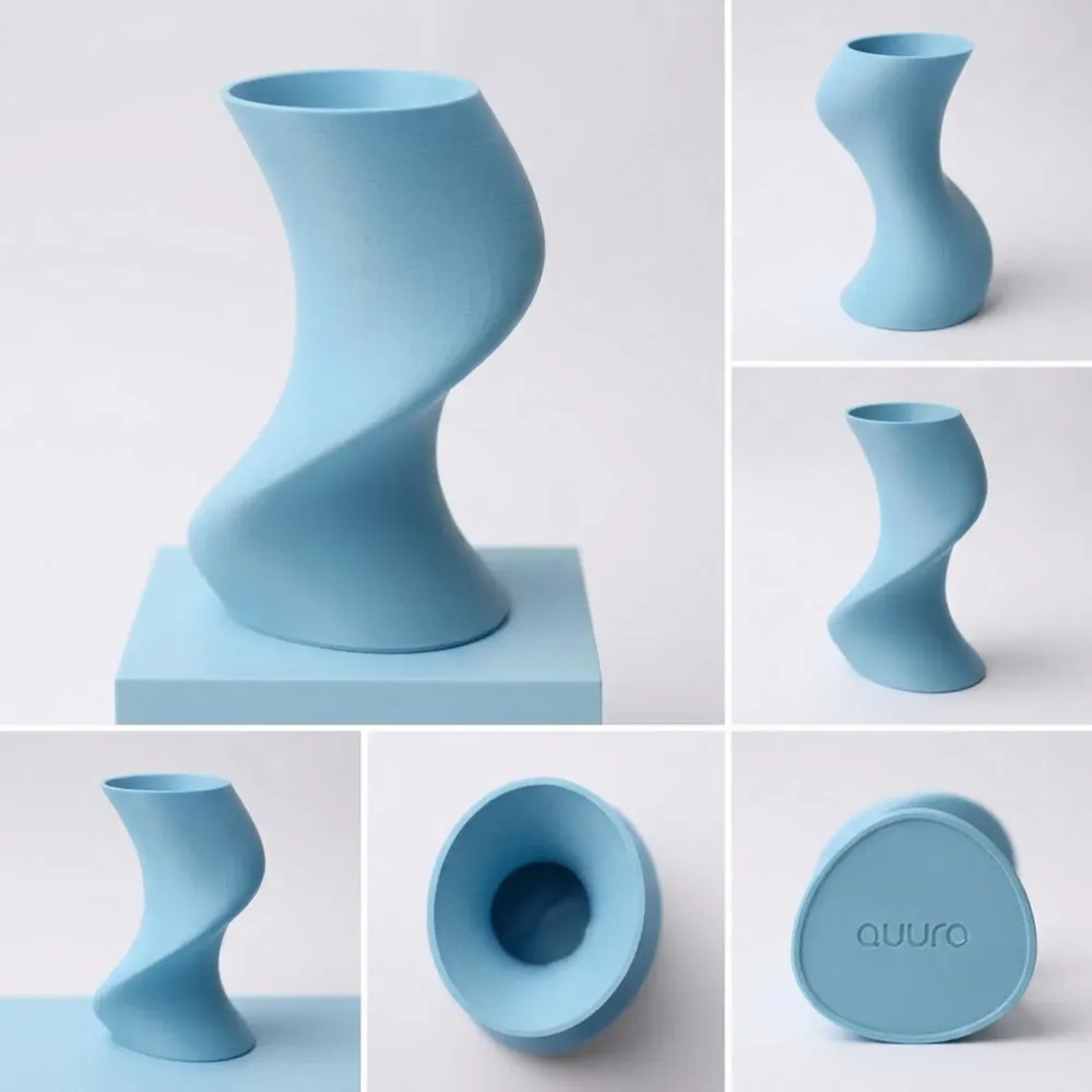Office design and planning - 3D printed vase "BAILE" | Baby Blue - AUURA