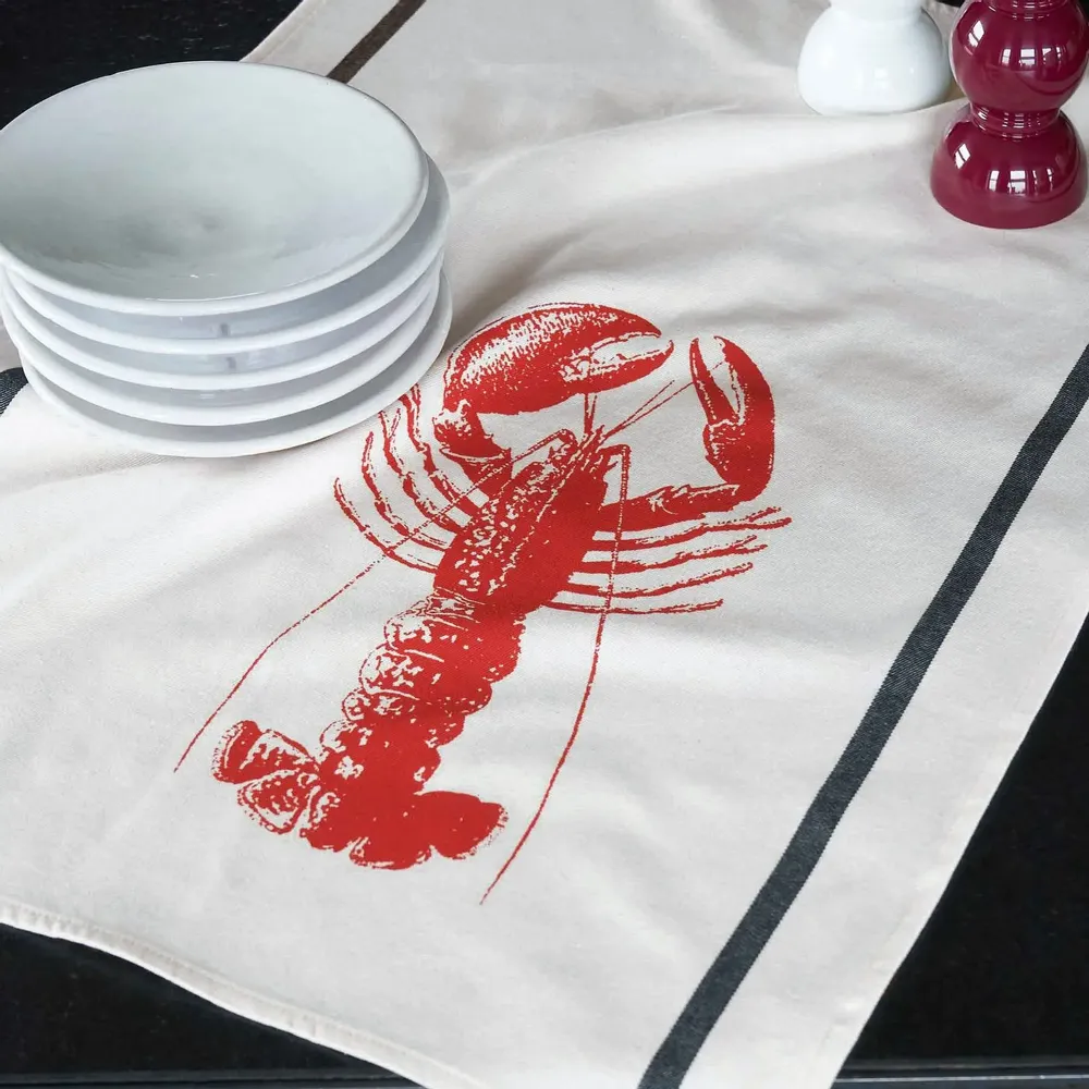 Dish towels - Tea towel Homard Blanc/Rouge 50 X 70 - LA CERISE SUR LE GATEAU