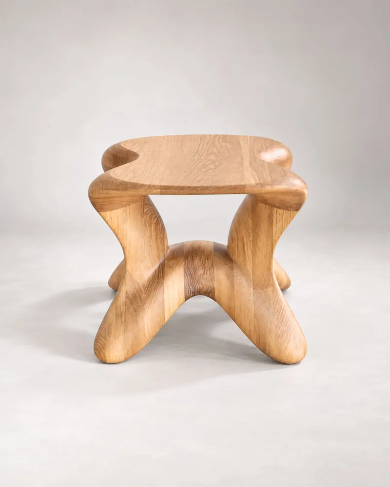 Stools - Aura | Sculpted Exclusive Stool | European Oak Wood - NEXART