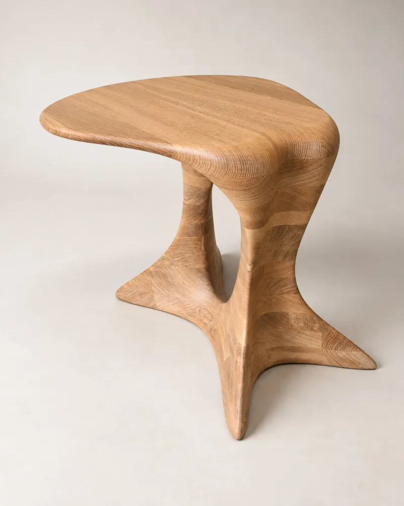 Design objects - Aphrodite Sculpted Table | European Oak Wood - NEXART