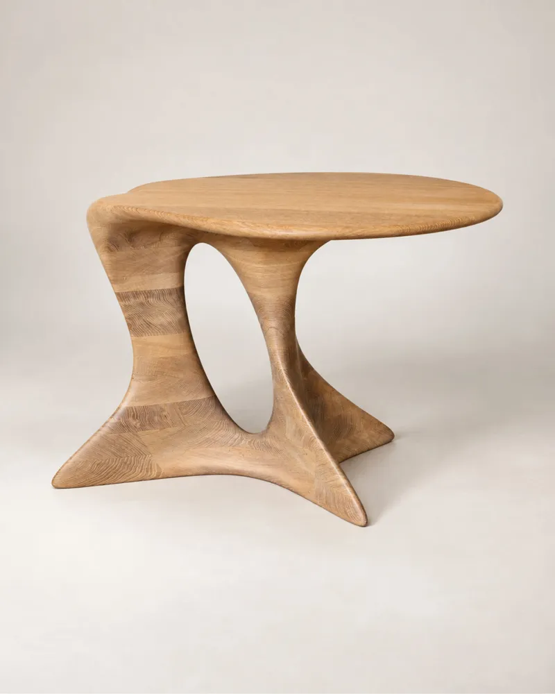 Design objects - Aphrodite Sculpted Table | European Oak Wood - NEXART