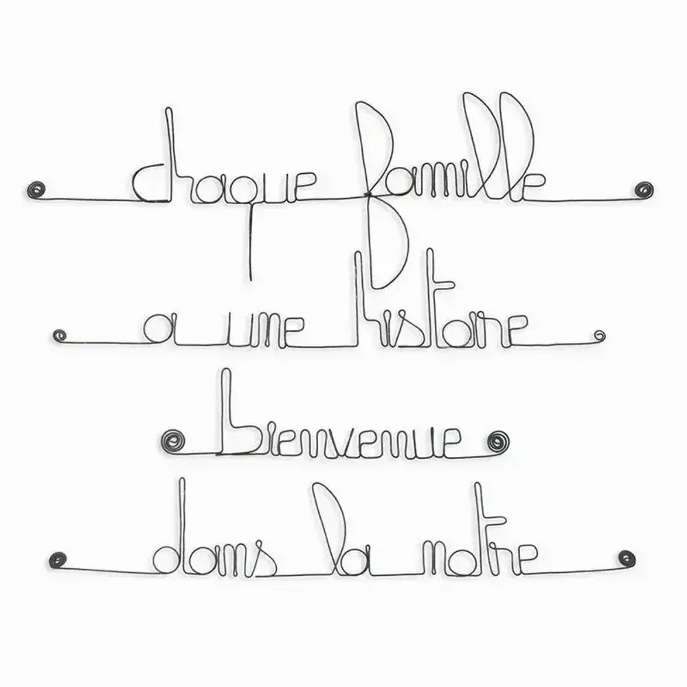 Other wall decoration - Wire wall decor -" Family Quote " - BIJOUX DE MUR