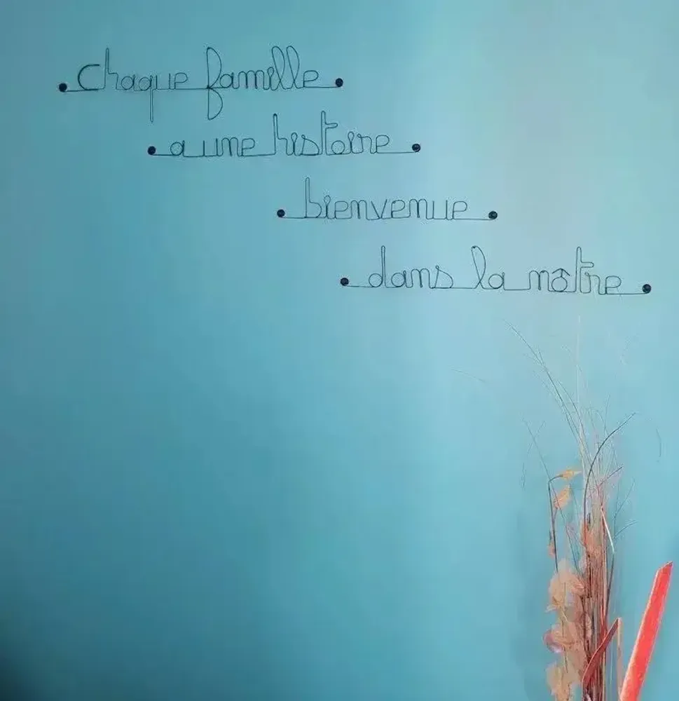 Other wall decoration - Wire wall decor -" Family Quote " - BIJOUX DE MUR