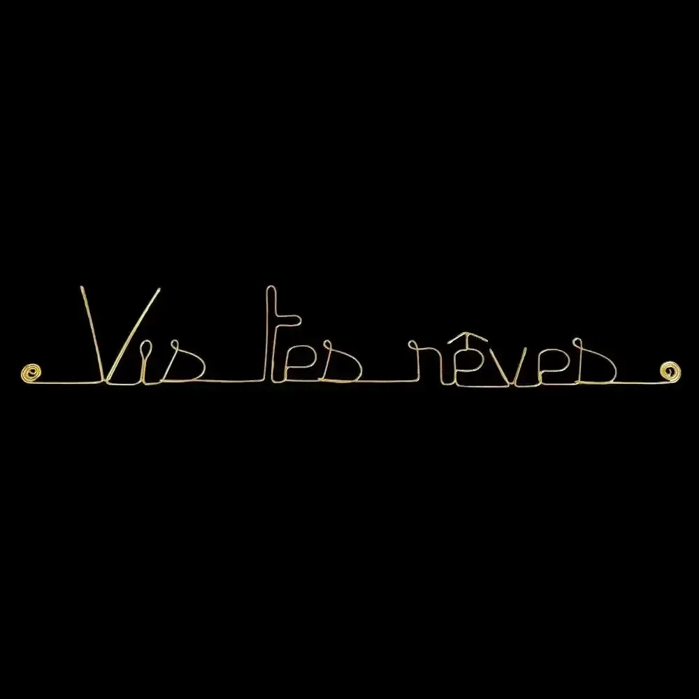 Other wall decoration - Gold Brass Wire Wall Decoration " Live your dreams ” - to pin - BIJOUX DE MUR