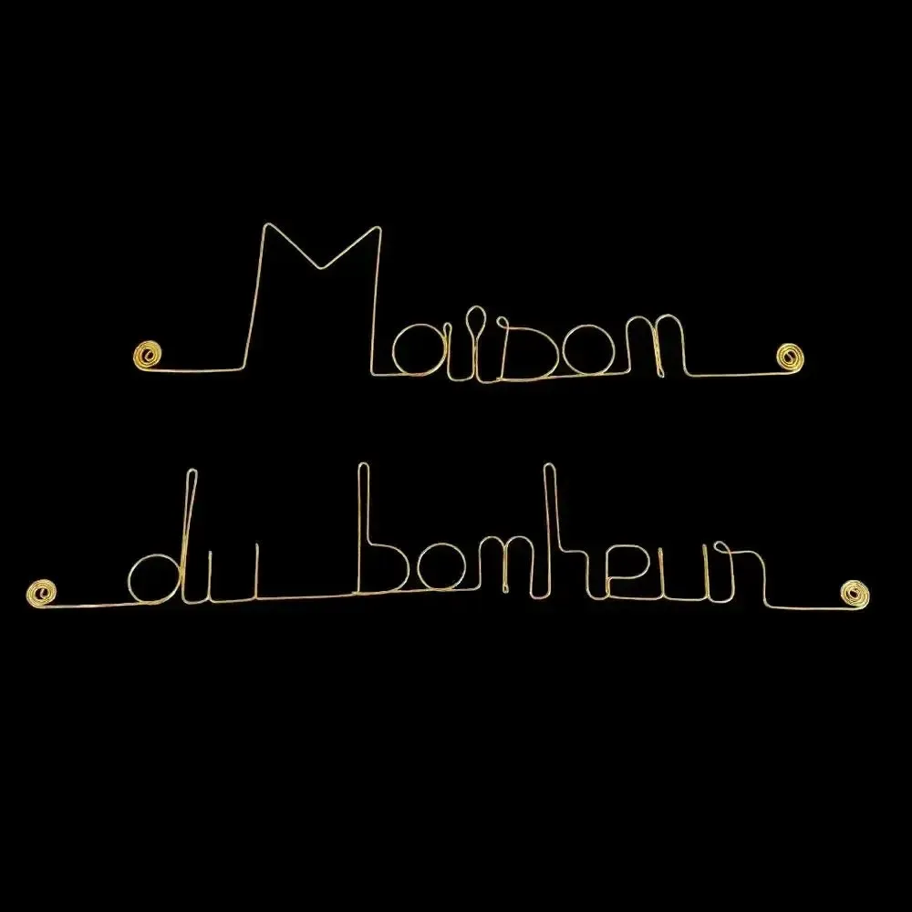 Other wall decoration - Gilded Brass Wire Wall Decor " House of Happiness ” - BIJOUX DE MUR