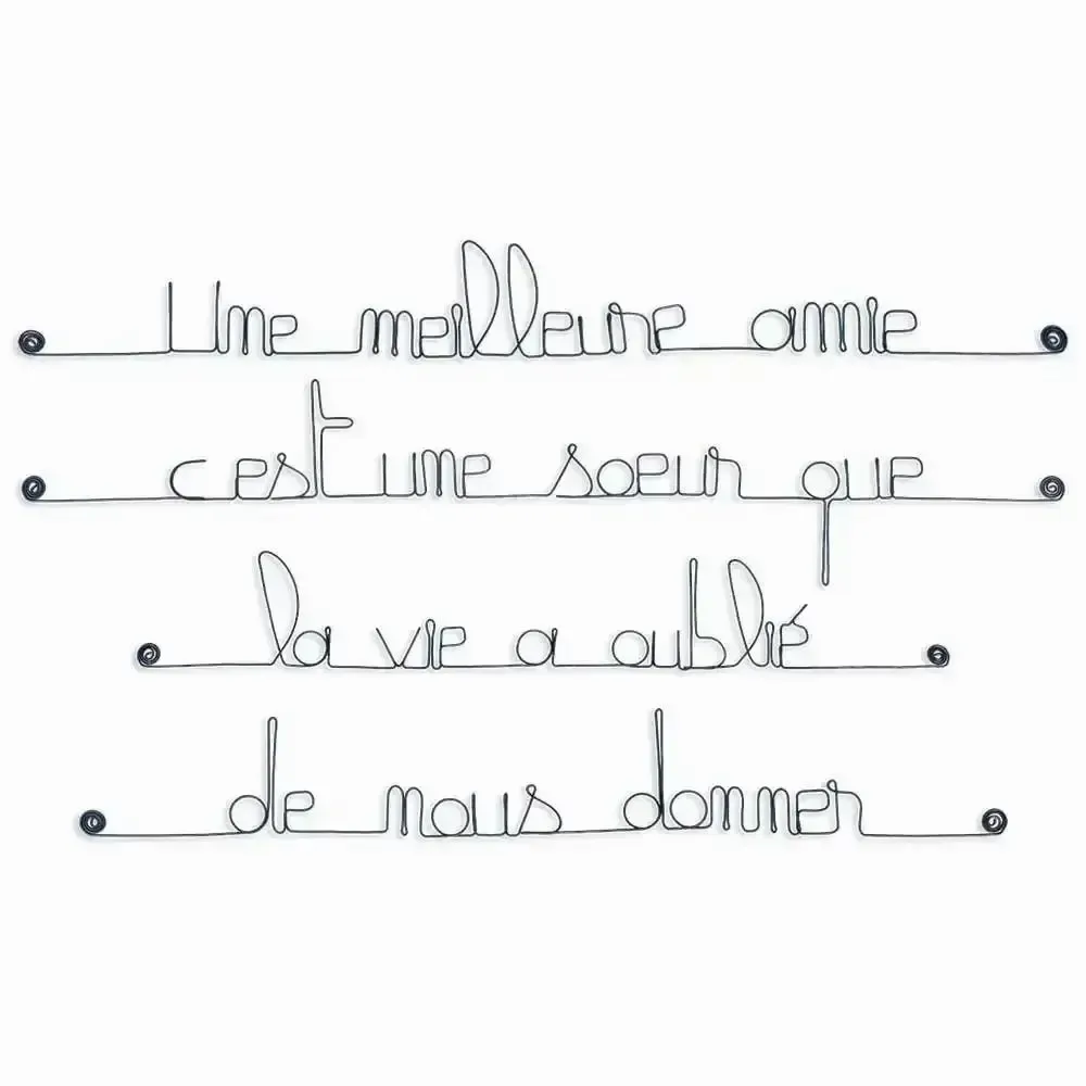 Autres décorations murales - Citation Amitié - Cadeau Décoration Murale en fil de fer - BIJOUX DE MUR