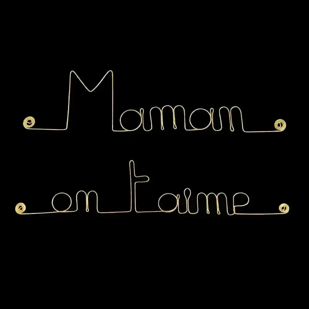 Autres décorations murales - Cadeau Fête des mères "Maman on t'aime" - Décoration Laiton Doré - BIJOUX DE MUR