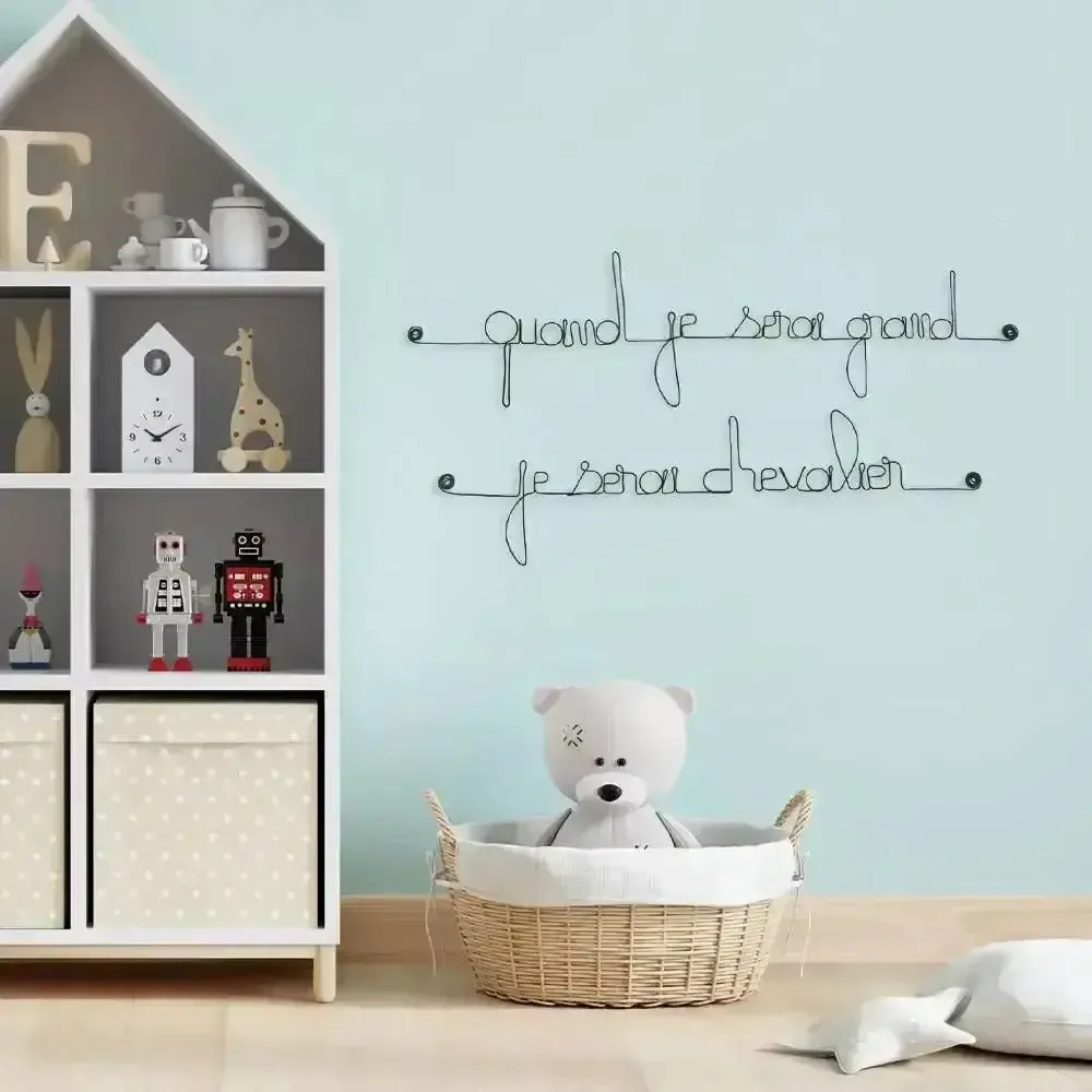 Objets déco enfant - Citation " Quand je serai grand, je serai chevalier" - BIJOUX DE MUR