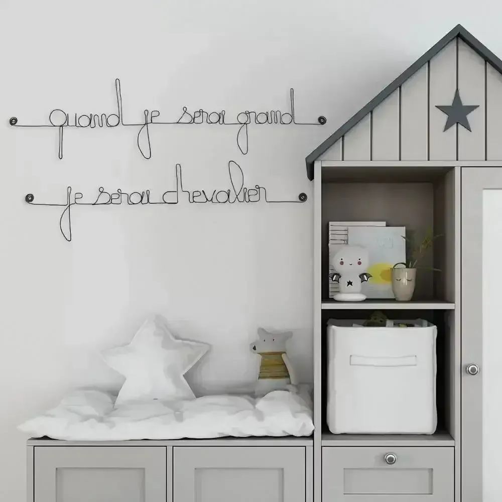 Objets déco enfant - Citation " Quand je serai grand, je serai chevalier" - BIJOUX DE MUR