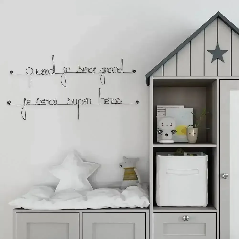 Children's decorative items - Quote "When I grow up, I'll be a superhero" - BIJOUX DE MUR