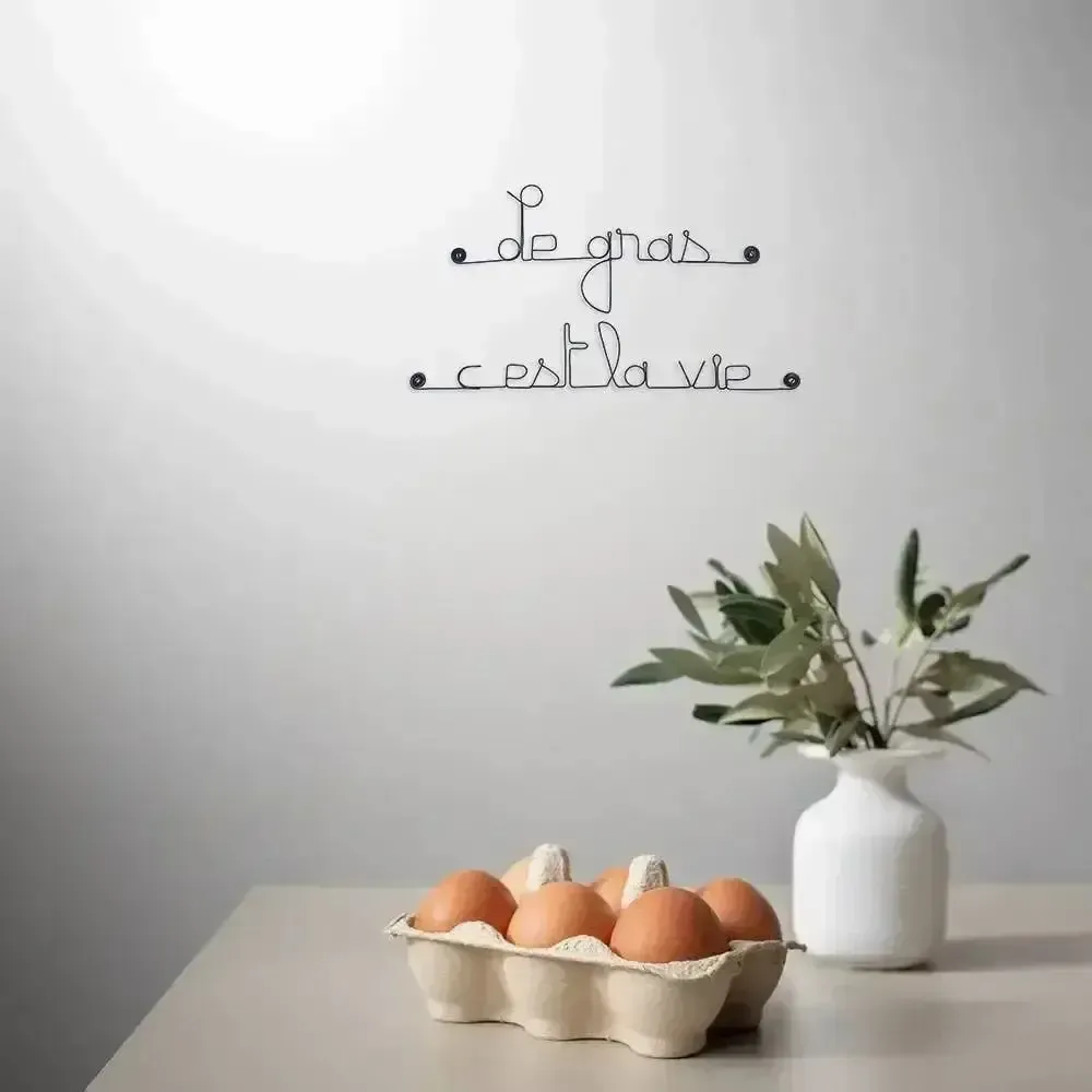 Other wall decoration - Quote Wire Cooking\” Fat is life\ " - BIJOUX DE MUR