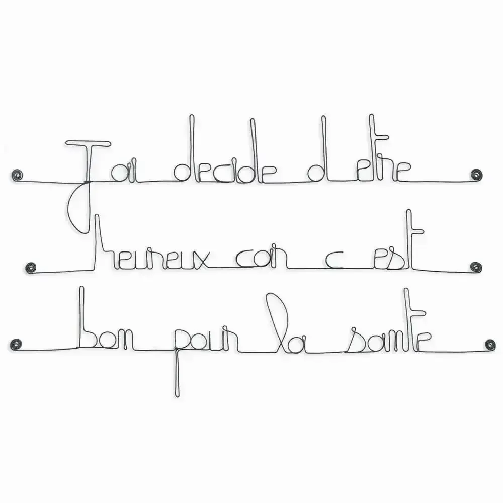 Other wall decoration - Wire Wall Decor Quote: "Happy... Cheers" - BIJOUX DE MUR