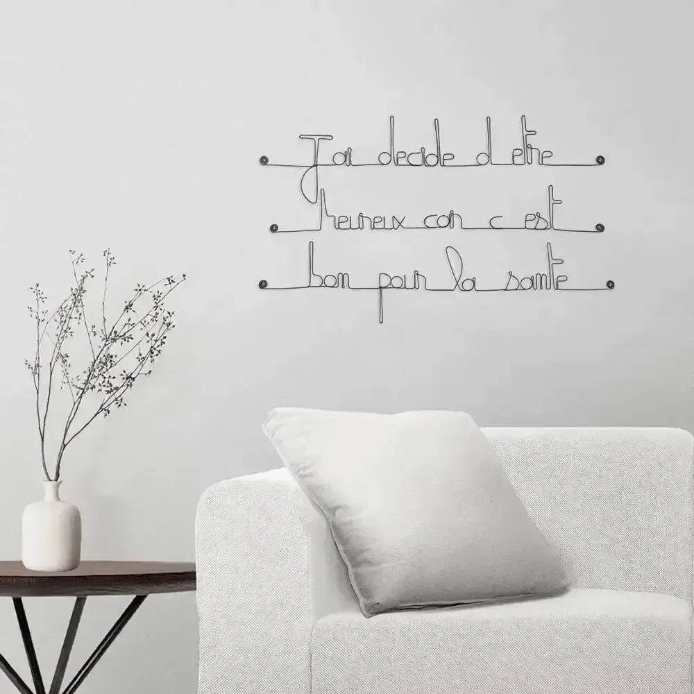 Other wall decoration - Wire Wall Decor Quote: "Happy... Cheers" - BIJOUX DE MUR