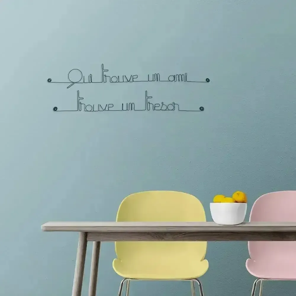Gifts - Quote in wire "He who finds a friend finds a treasure" - BIJOUX DE MUR