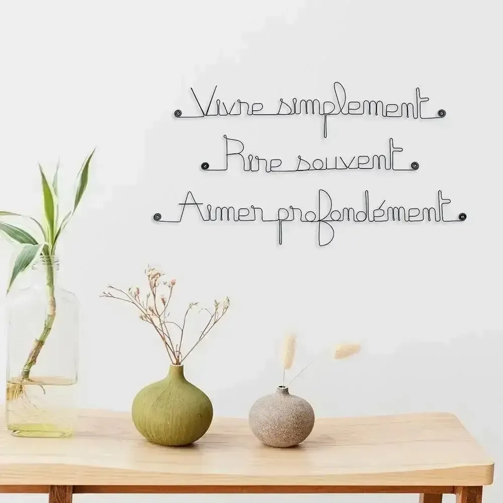 Other wall decoration - Wire quote "Live, laugh, love" - BIJOUX DE MUR