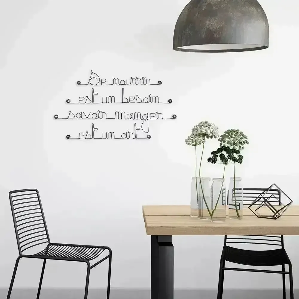 Other wall decoration - Wire quote on the art of eating - BIJOUX DE MUR