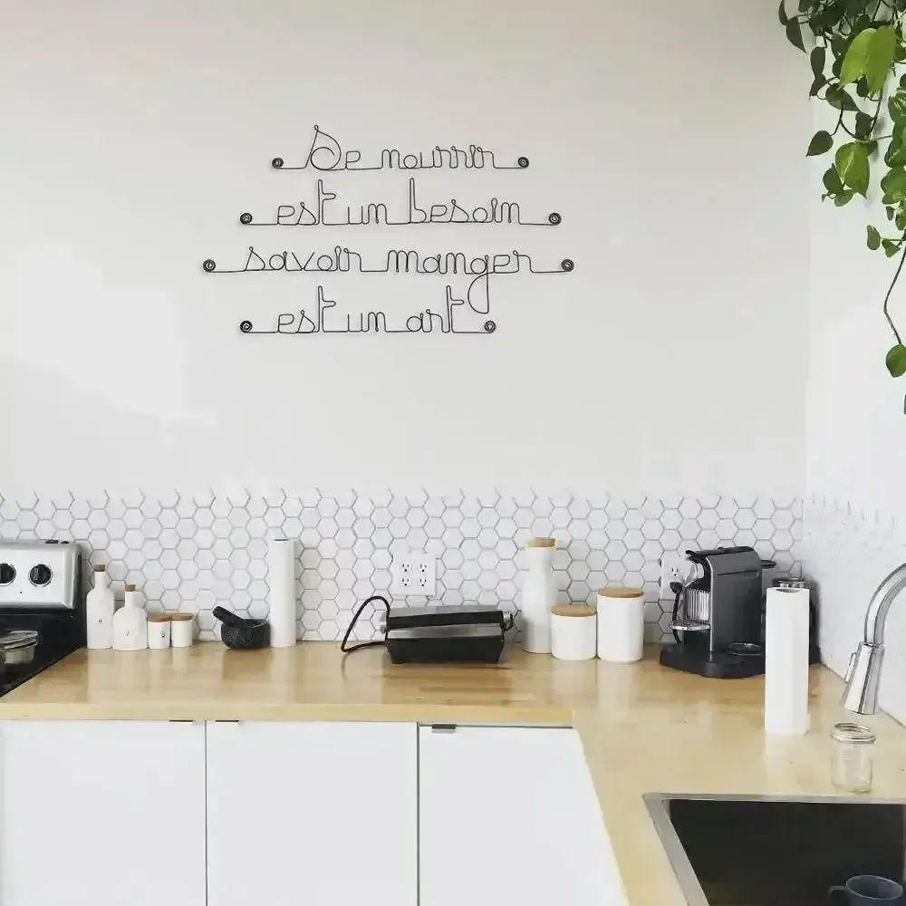 Other wall decoration - Wire quote on the art of eating - BIJOUX DE MUR