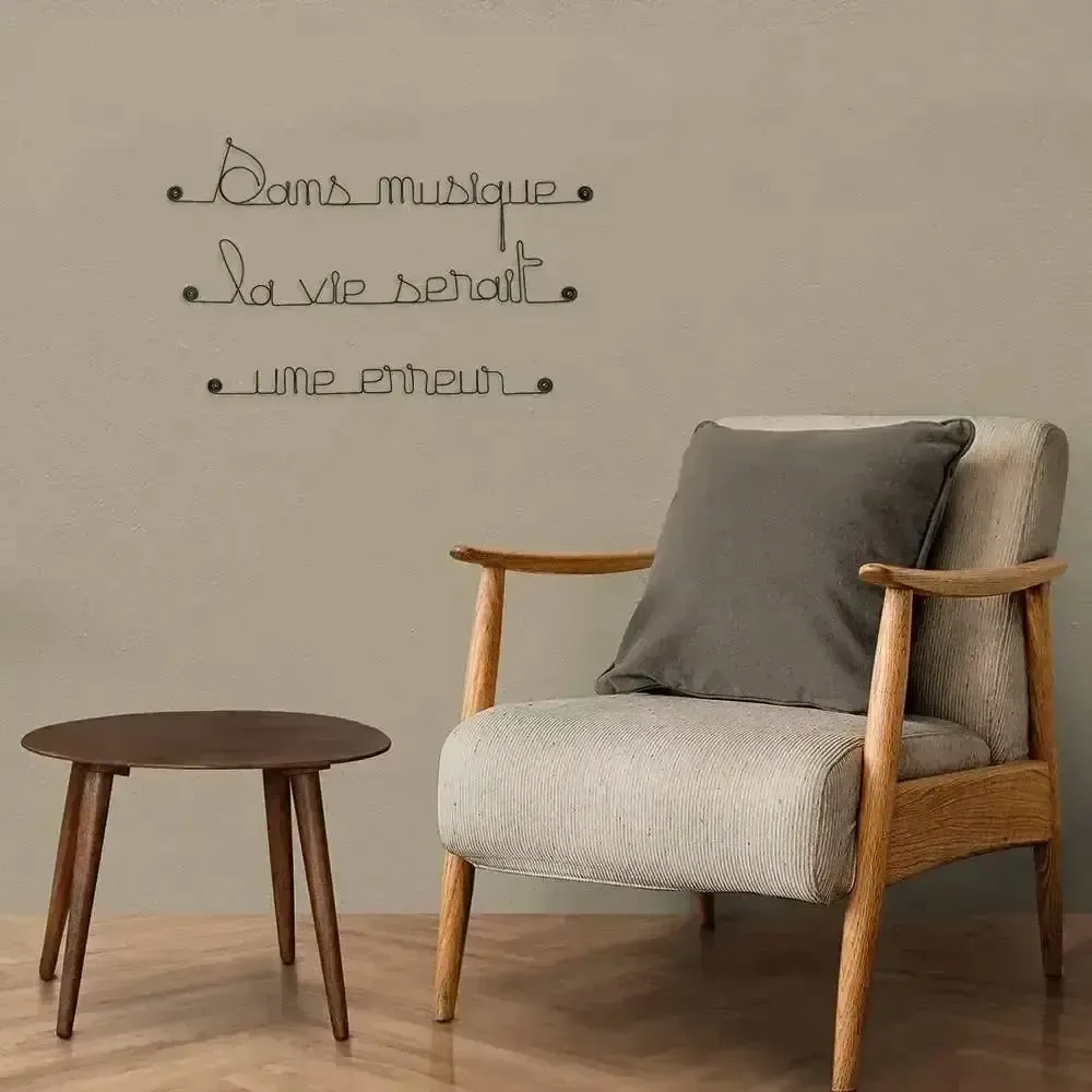 Autres décorations murales - Citation en fil de fer sur la Musique - BIJOUX DE MUR