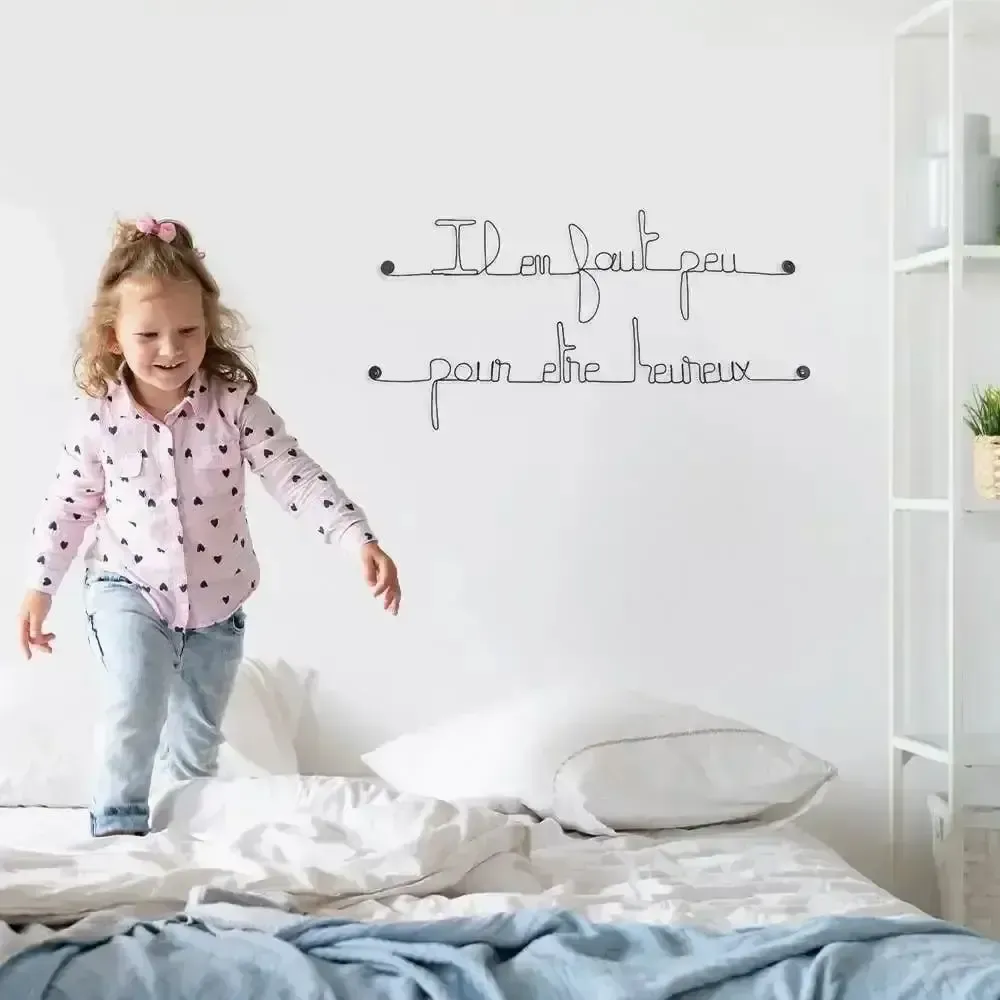 Other wall decoration - Metal Quote "It takes little to be happy" - BIJOUX DE MUR
