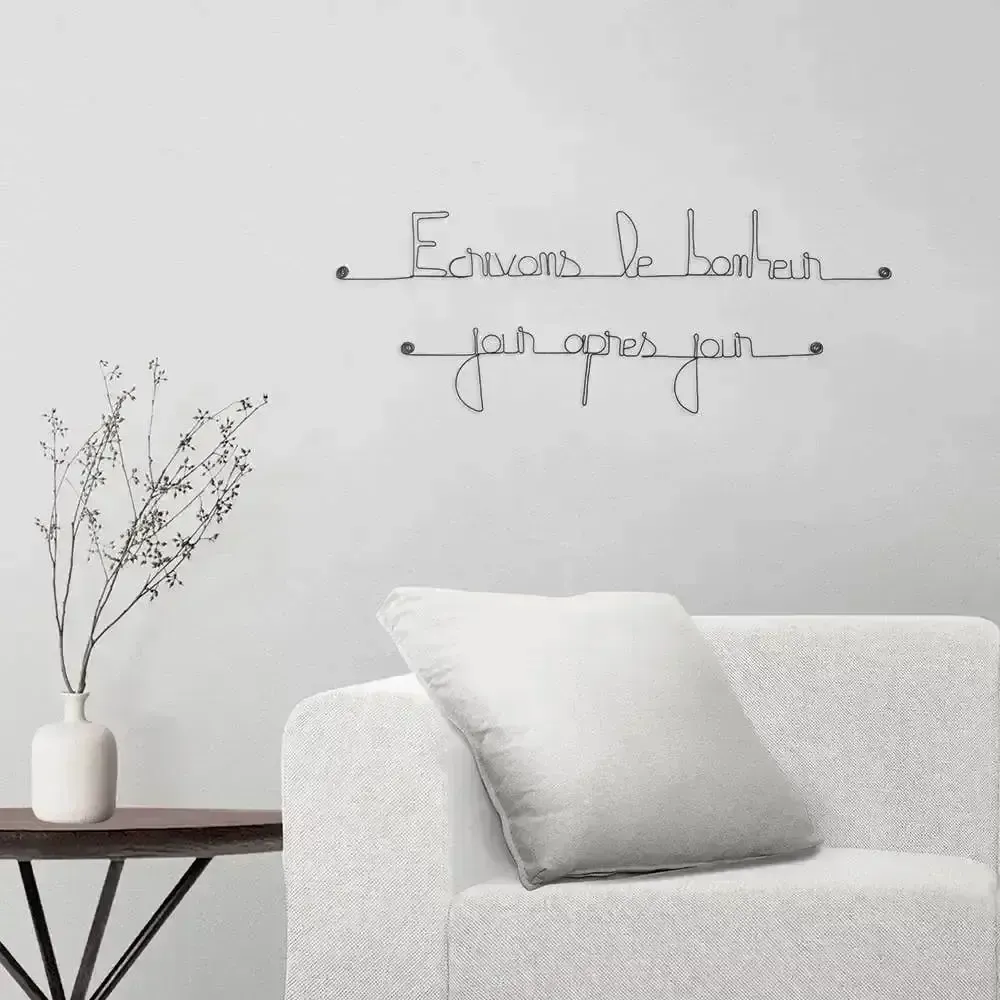 Autres décorations murales - Citation Murale "Écrivons le bonheur jour après jour" - BIJOUX DE MUR