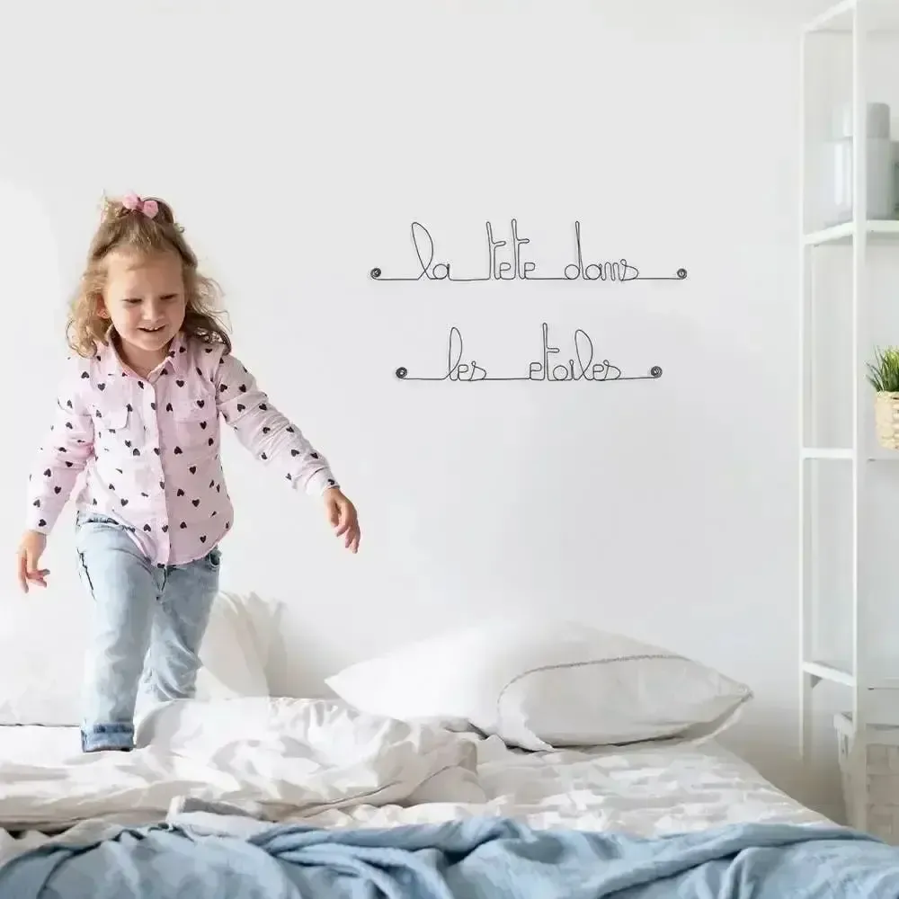 Objets déco enfant - Décoration Murale Chambre Enfant " La tête dans les étoiles " - BIJOUX DE MUR