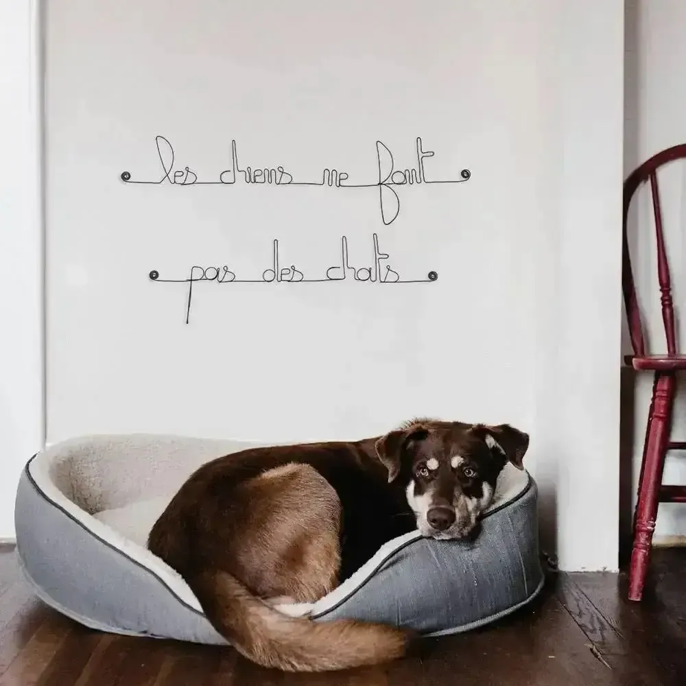 Autres décorations murales - Déco Murale en fil de fer " Les chiens ne font pas des chats - BIJOUX DE MUR